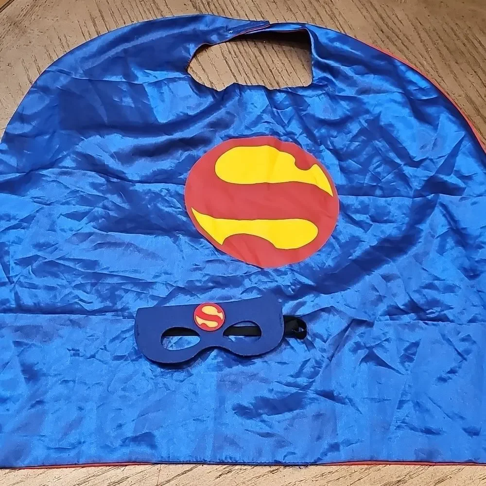 Superman Cape and Mask Set - Blue and Yellow